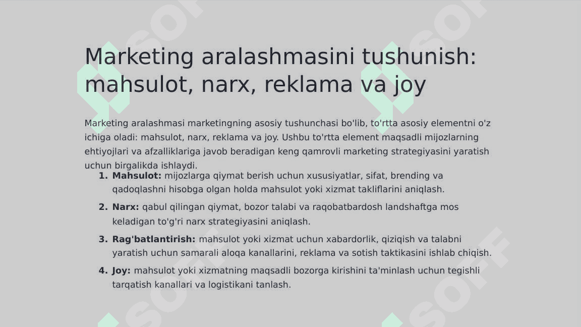 Korxonada marketing xizmati 3