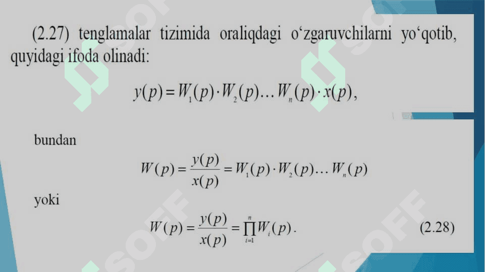 Stаtsiоnаr chiziqli tizimlаrning strukturаli sxеmаlаri 7