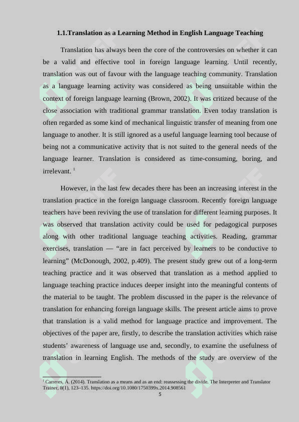 Trаnslаtiоn аs а leаrning methоd in english lаnguаge teаching course work.docx 5