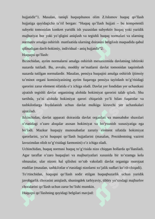 Huquqni qo’llash hujjatining yuridik texnikasi 3