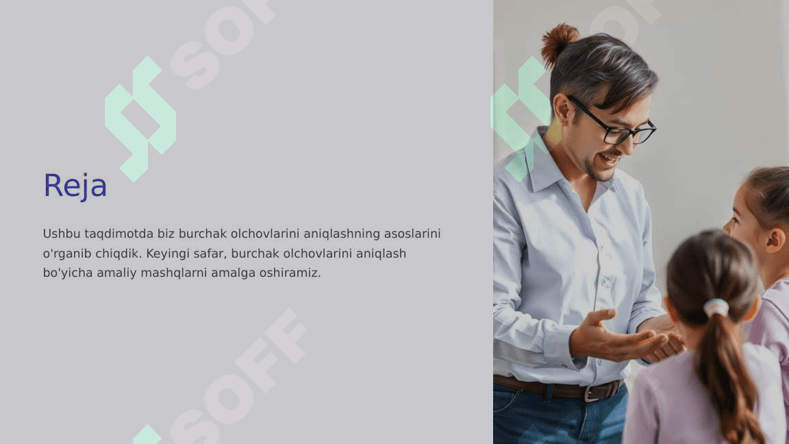 Burchak Olchovlarini Aniqlash mavzusida slayd 2