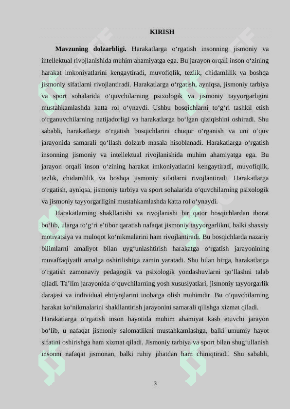 Harakatlarga o‘rgatish bosqichlari 3