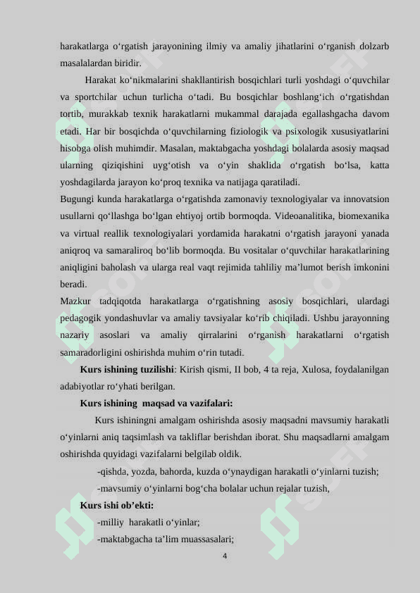 Harakatlarga o‘rgatish bosqichlari 4