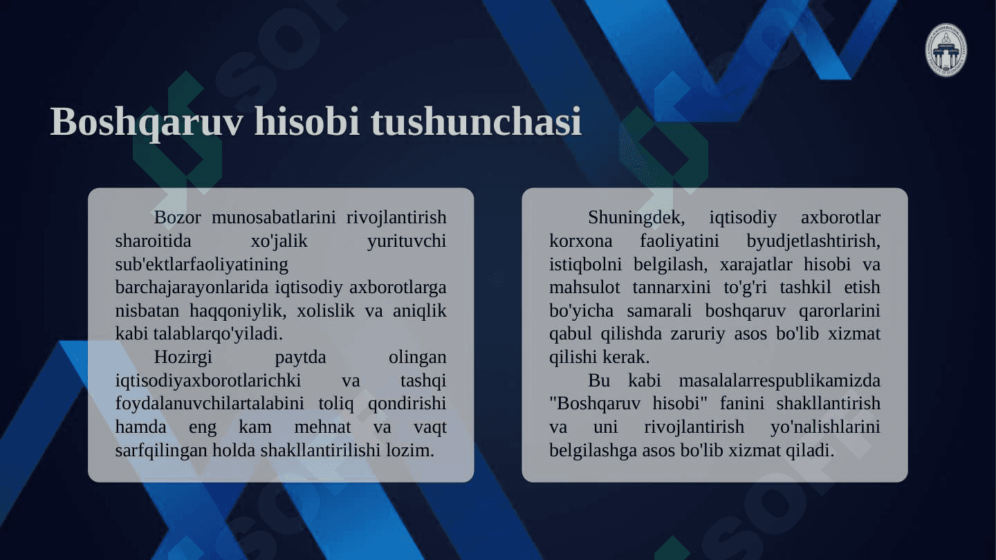 Korxonalarda boshqaruv hisobini tashkil qilish tartibi 3