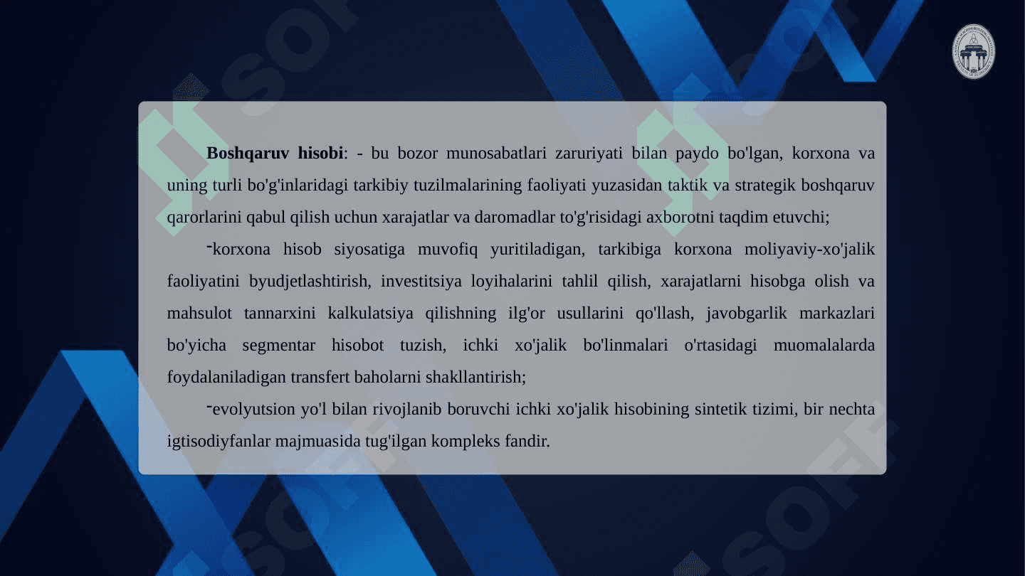 Korxonalarda boshqaruv hisobini tashkil qilish tartibi 4