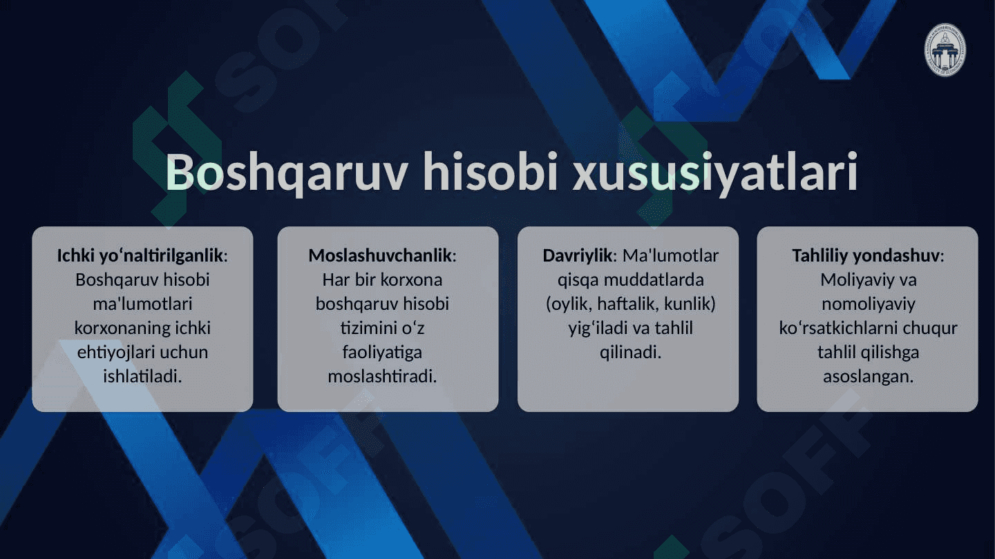 Korxonalarda boshqaruv hisobini tashkil qilish tartibi 5