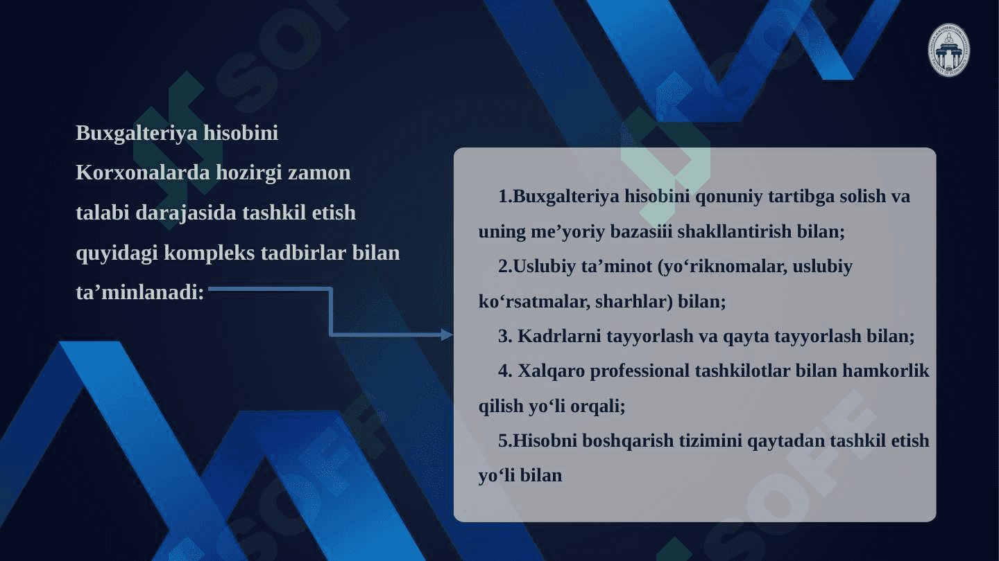 Korxonalarda boshqaruv hisobini tashkil qilish tartibi 8