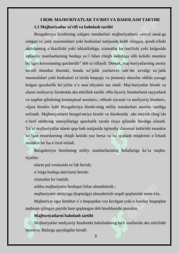 Qisqa va uzoq muddatli majburiyatlar hisobi 5
