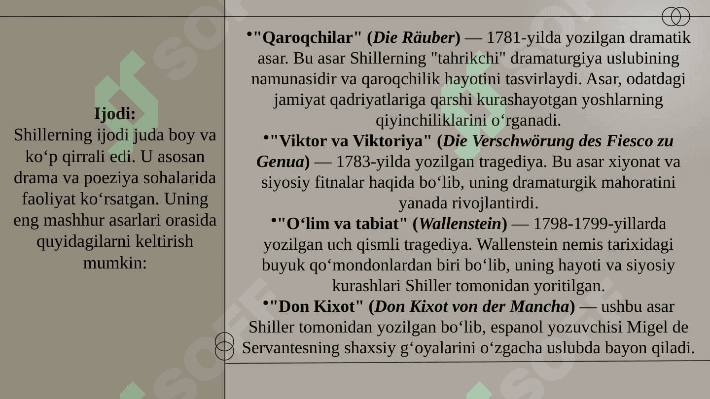 Fridrix Shillerning Qaroqchilar tragediyasida tragik obrazlar 4