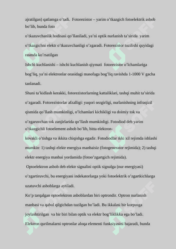 Fotoelektrik asboblar. 2