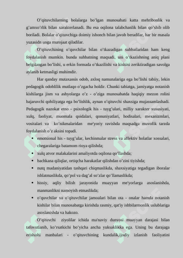 Pedagogik odob... . Pedagogning muomala 4