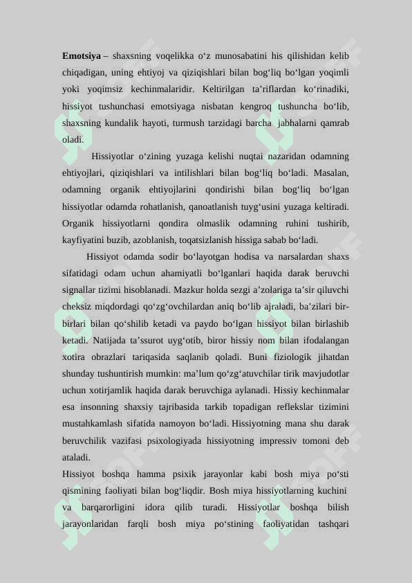 Emotsiya va hissiyot haqida tushuncha 5