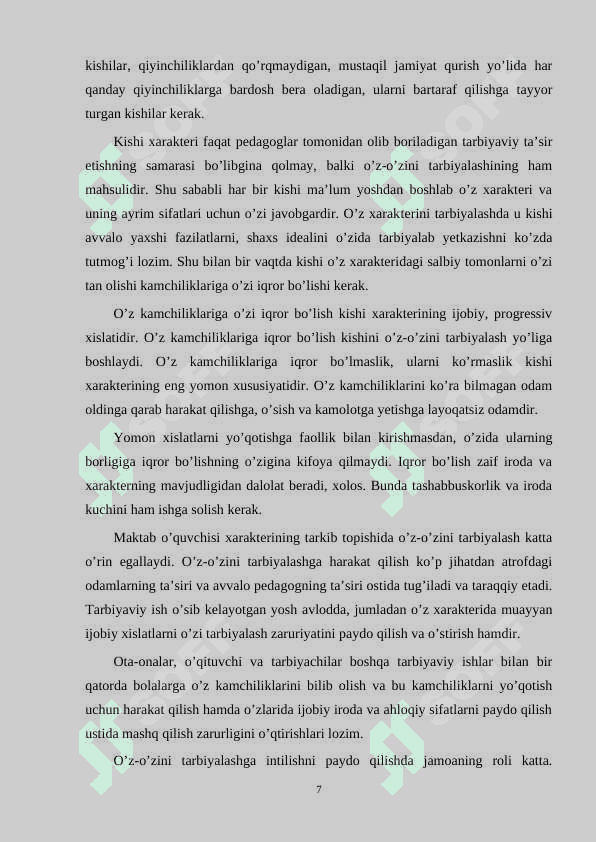 Xarakter xislatlari va uning tiplari 7