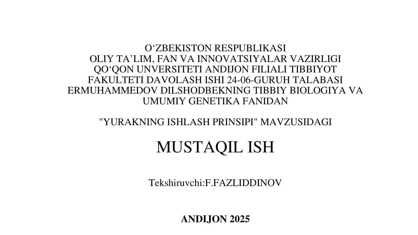 Yurakning ishlash prinsipi
