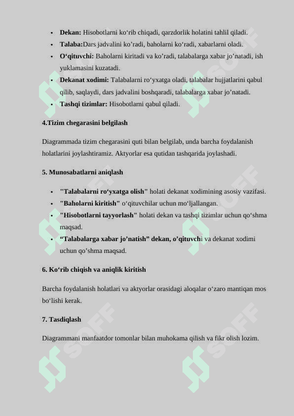 Universitet dekanati ishini avtomatlashtirish dasturini ishlab chiqish 3