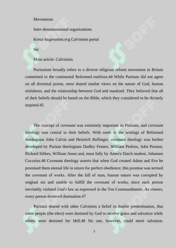 American Puritanism and Literature 7