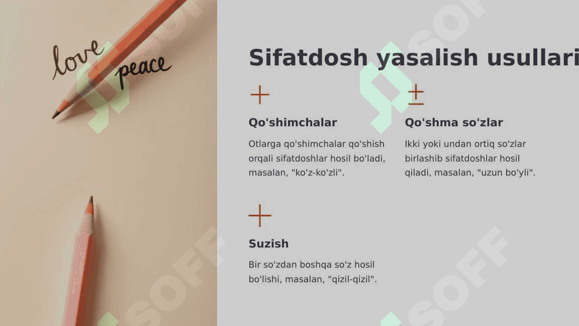 Anotomik va gistologik nomenklaturalarida qo`llanilgan hozirgi zamon sifatdoshining aniqlik nisbati. (abdusius-uzoqlashuvchi, perfarans-yoruluvchi) 6