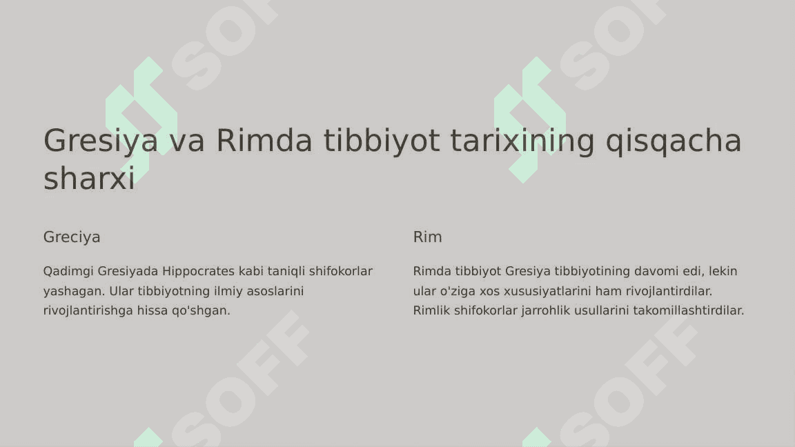 Qadimgi Gresiya va Rimda  jaroxlik usullari 3