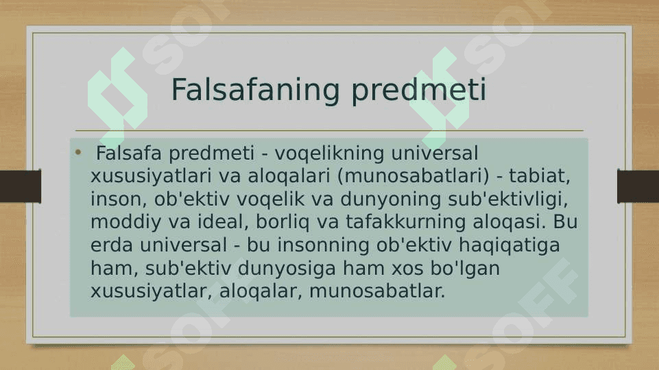Falsafaning predmeti, tuzulishi, funksiyalari, yangi sohalari 2
