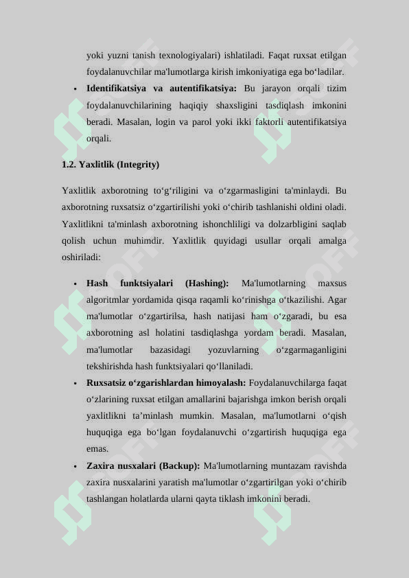 Axborot xavfsizligining asosiy tushunchalari 5