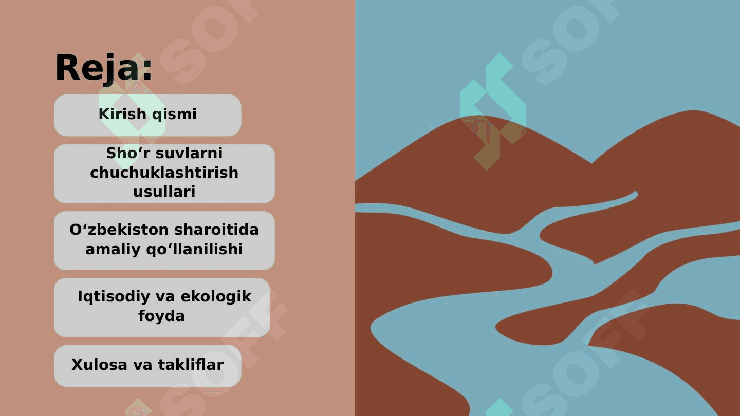 O’zbekiston sharoitida sho’r suvlarni chuchuklashtirish g’oyasini yaratish 2