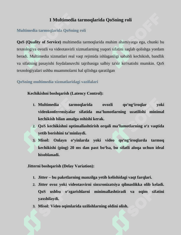 Multimedia tarmoqlarida QoSni ta'minlash protokollari 4