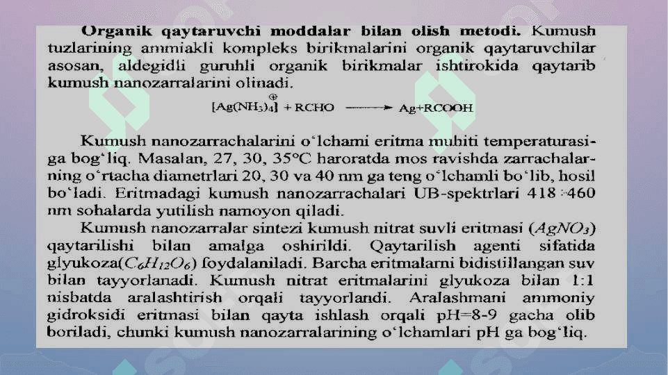 Metall va uning birikmalari nanozarrachalari. 5