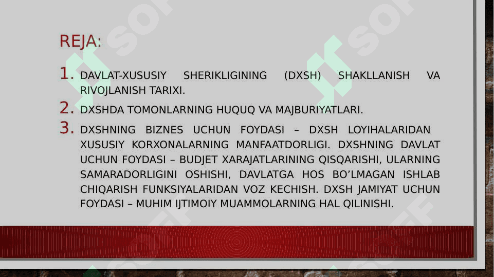 Davlat xususiy sherikchilik asoslari 2