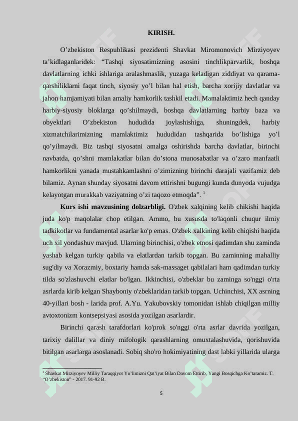 O’RTA OSIYO HUDUDLARIDA IX-XVI ASR BOSHLARIDA YUZ BERGAN ETNIK JARAYONLAR 5