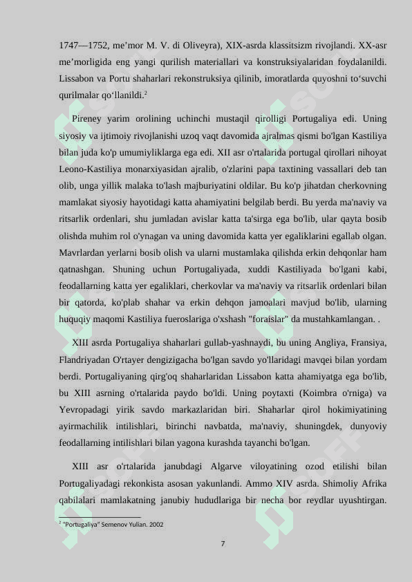 XVII - XIX asrda Portugaliya 7