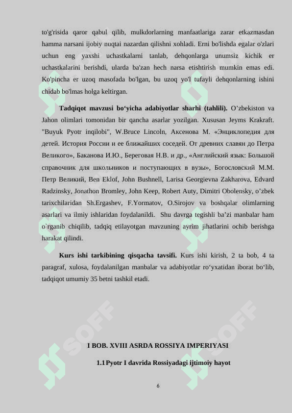 PYOTR I Hukumronlik yillari 6