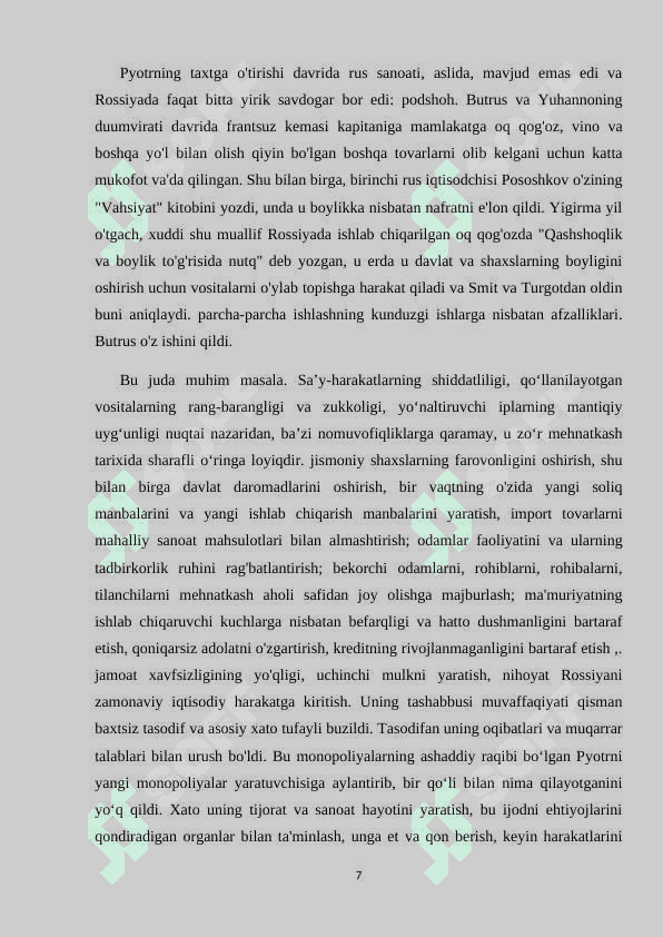 PYOTR I Hukumronlik yillari 7