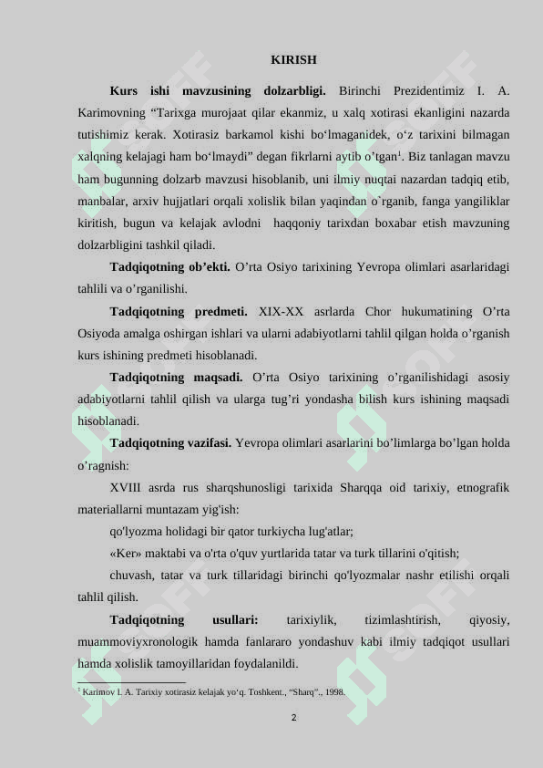 XIX-XX asr boshlarida Yevropa olimlari tomonidan O'rta Osiyo tarixining 2