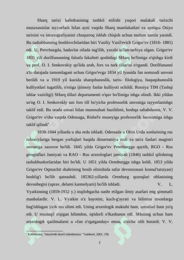 XIX-XX asr boshlarida Yevropa olimlari tomonidan O'rta Osiyo tarixining 7