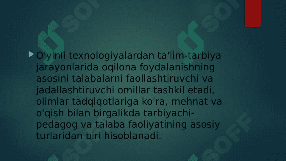 Oʻyin texnologiyalari va ularning oʻziga xosliklari 2