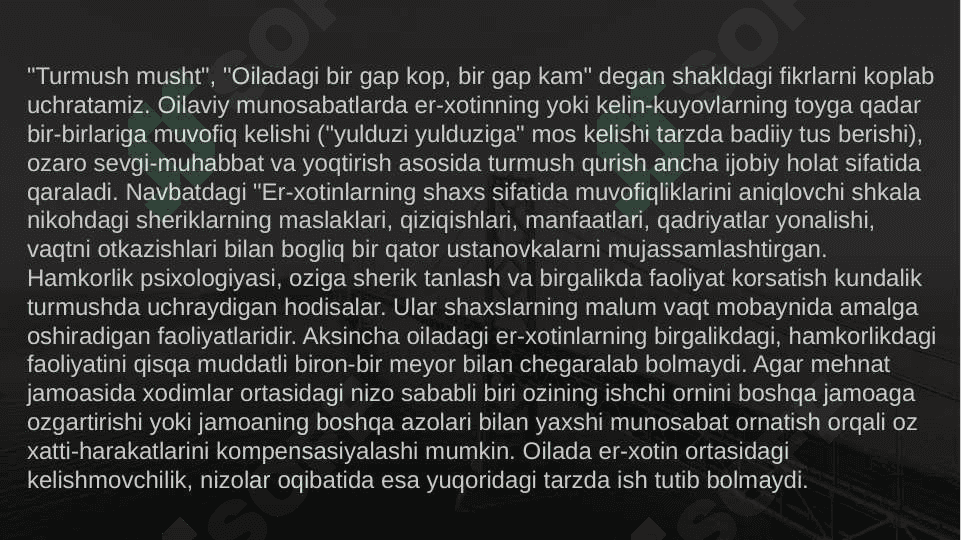 Shaxs yetukligi va oilaviy munosabatlari 4