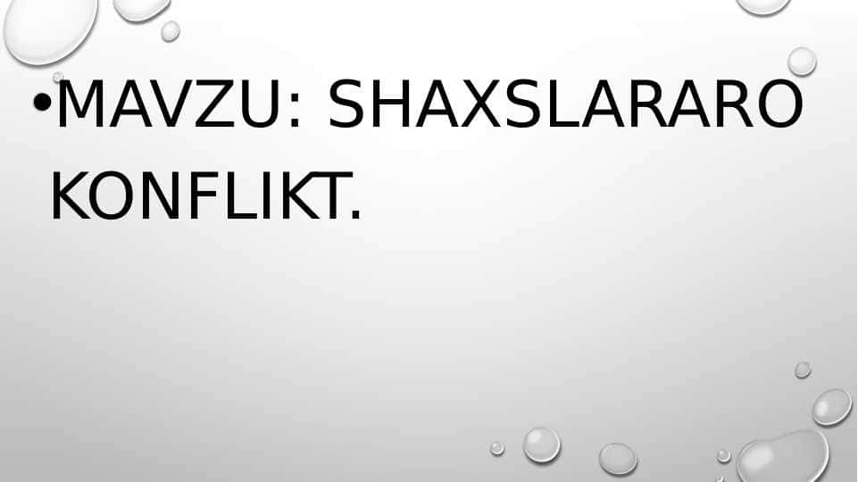 shaxslararo konflikt