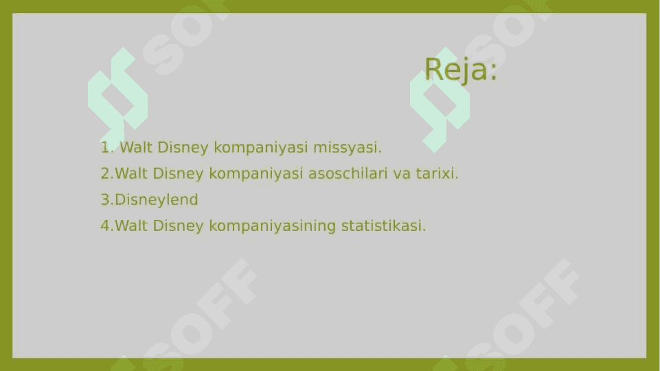 Mavzu: Walt Disney kompaniyasi 2