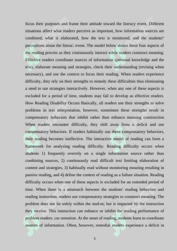 READING AS AN INTERACTIVE PROCESS 5