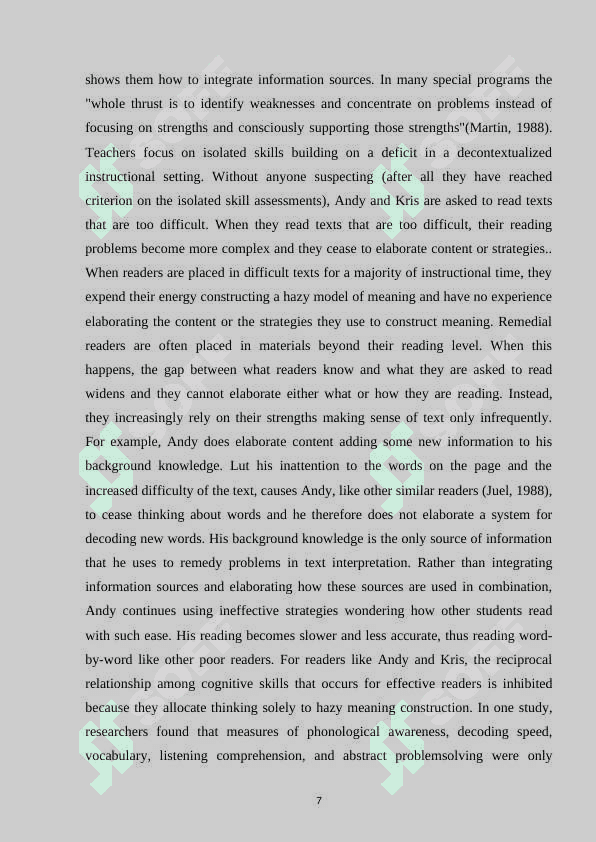 READING AS AN INTERACTIVE PROCESS 7