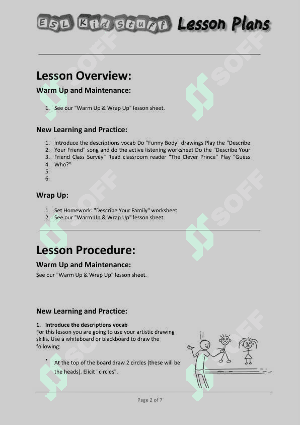 describing people lesson plan 2