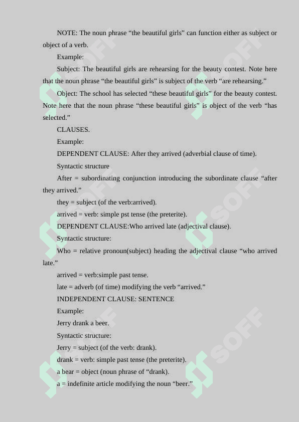 Analysis of grammar tasks 2