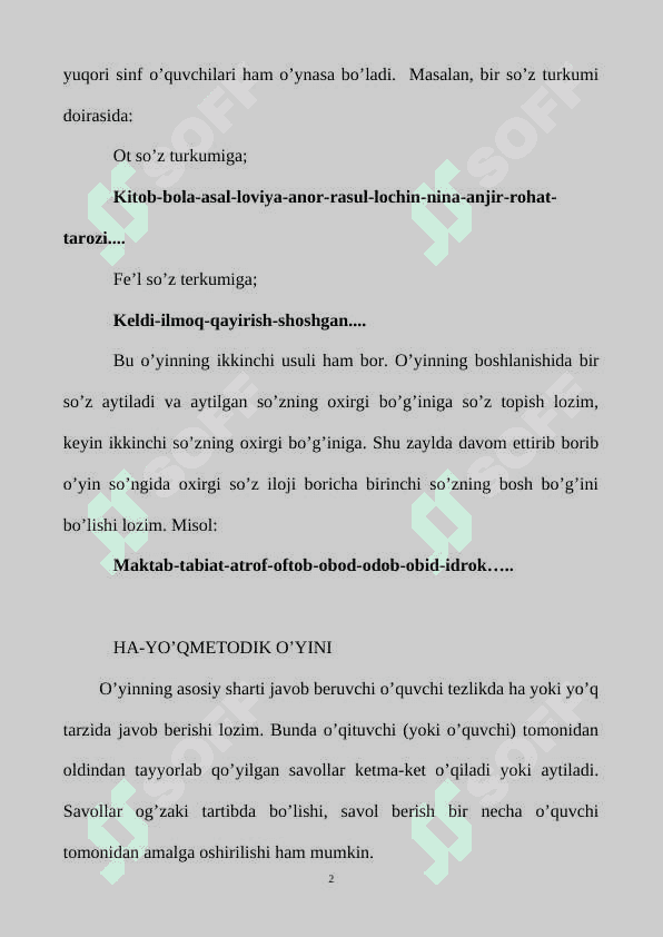 O’QITUVCHILAR KASBIY MAHORATINI SHAKLLANTIRISHDA  METODIK O’YINLARDAN FOYDALANISH 2