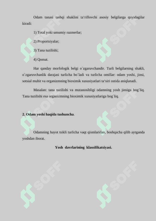 Asosiy morfologik belgilar 2