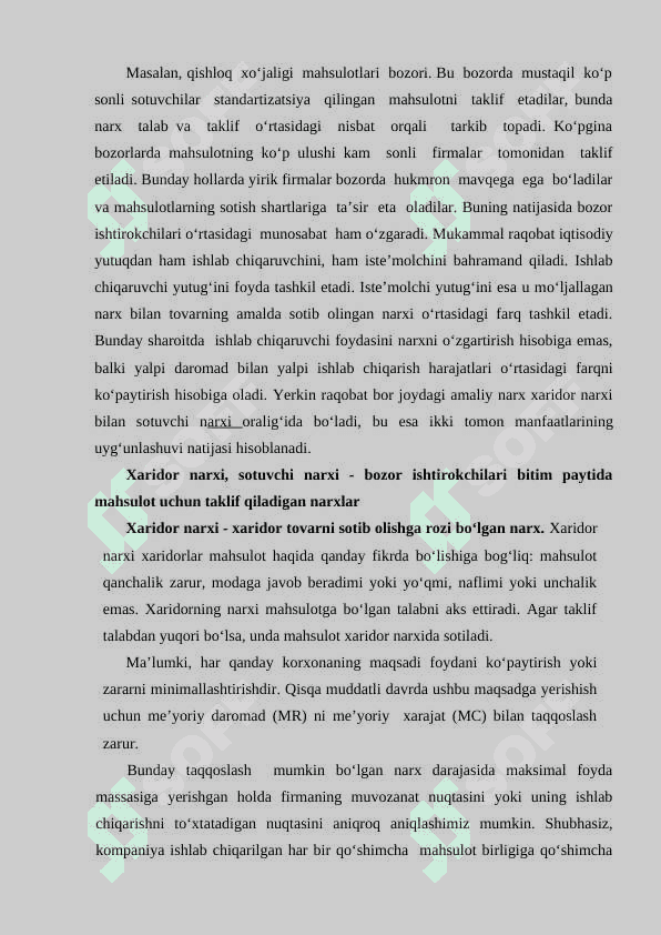 RAQOBAT VA BOZOR NARXLARINI SHAKLLANISHI 4