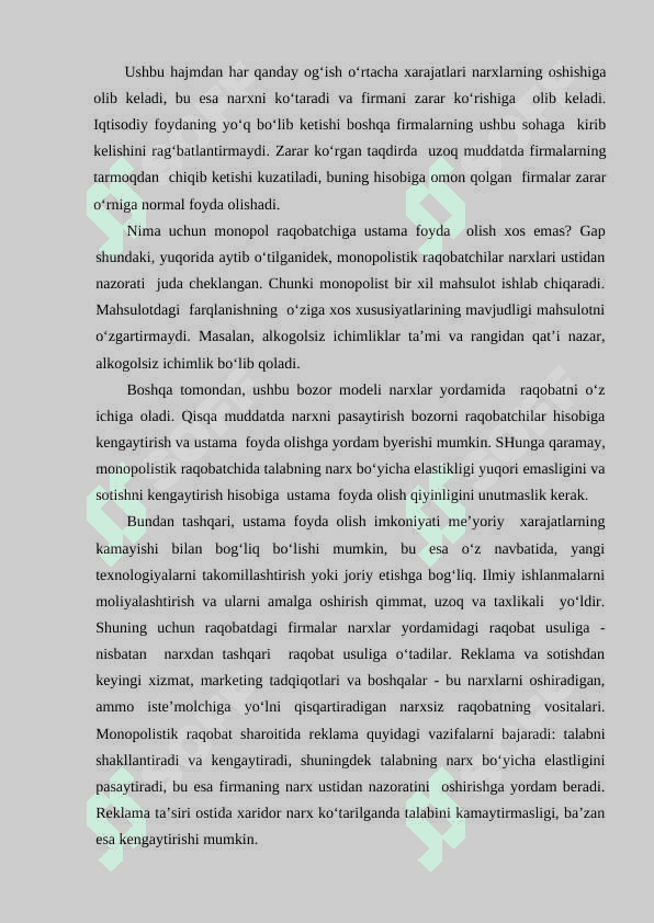 RAQOBAT VA BOZOR NARXLARINI SHAKLLANISHI 8