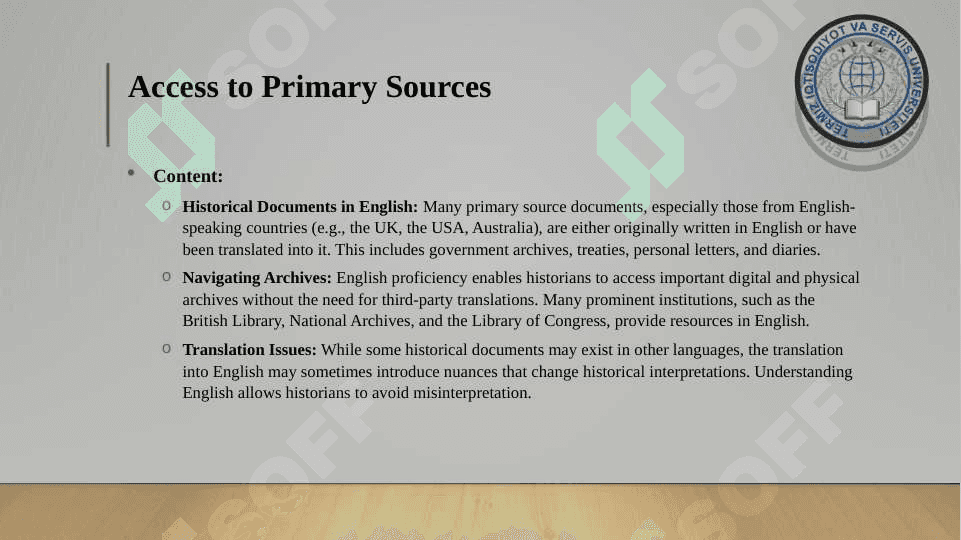 The Importance of learning english for historians 4