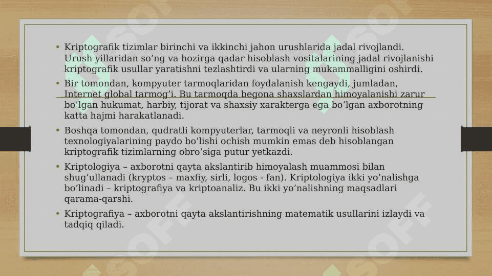 AXBOROTLARNI KRIPTOGRAFIK HIMOYALASH USULLARI 3