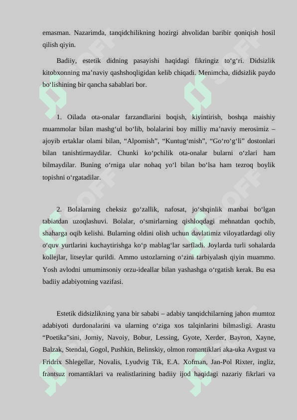 Badiiylik mezonlari 8