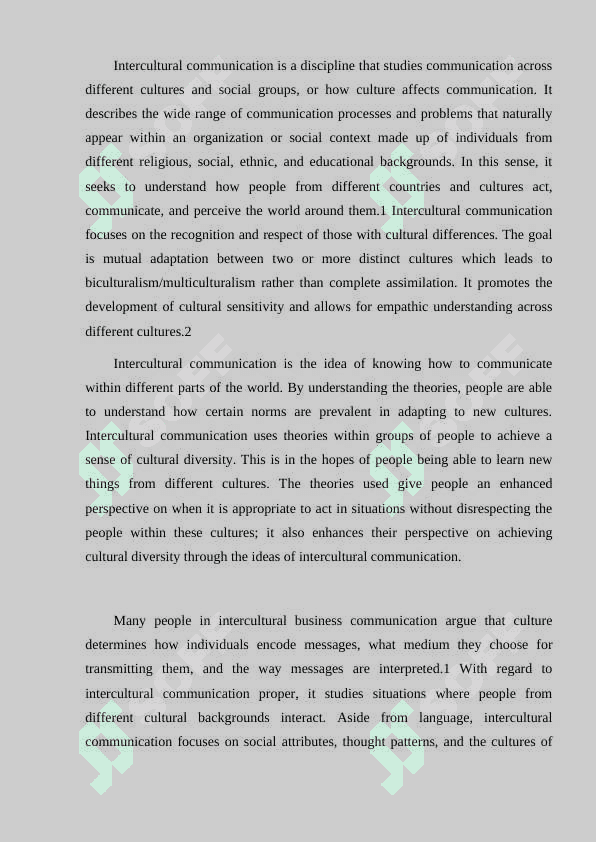 Behaving in intercultural settings 2